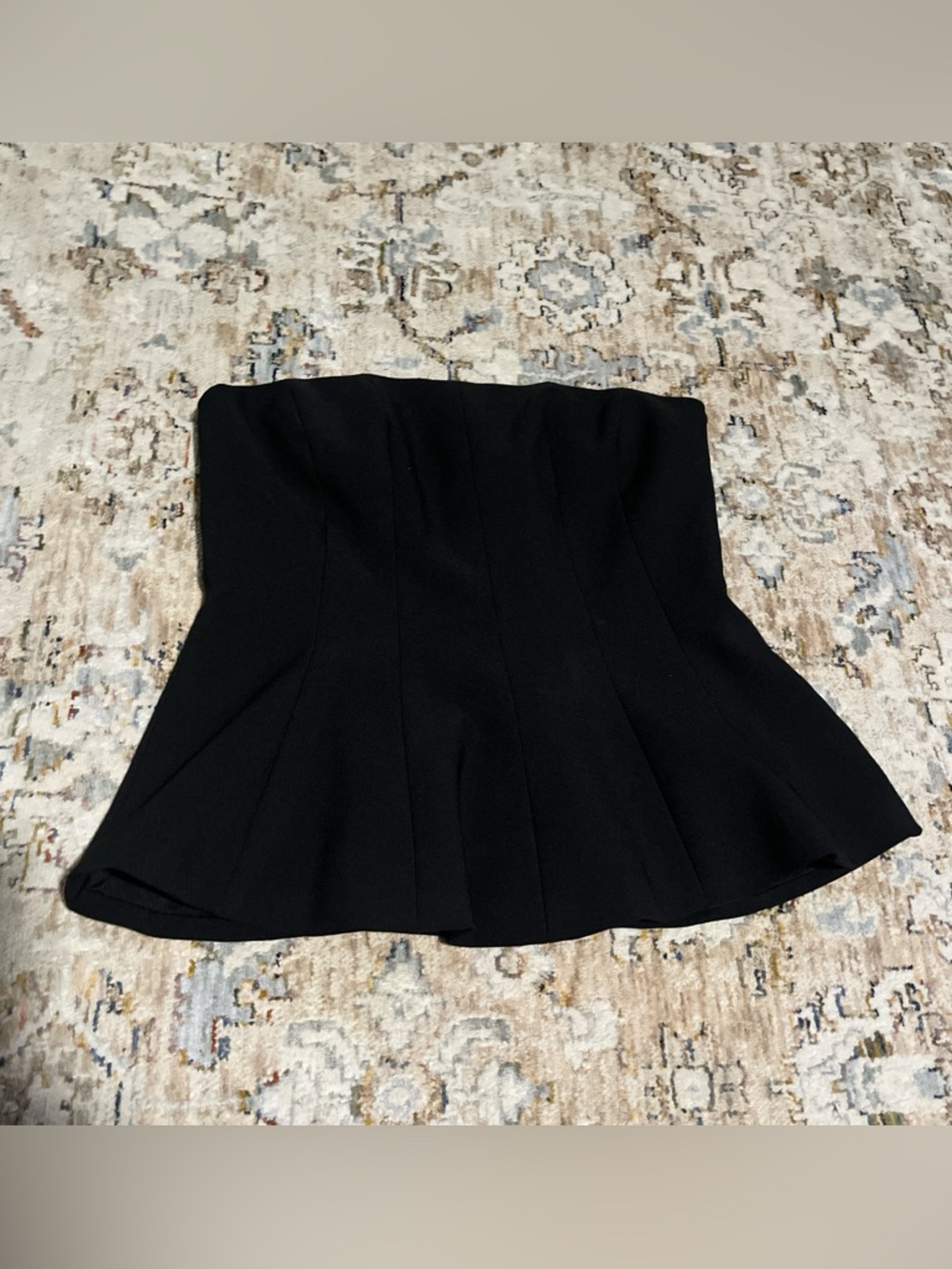 Zara Black Strapless Peplum shirt